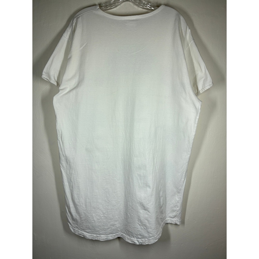 How To Sleep With A Dog Graphic Night Shirt White One Size Cotton Humor Puppy - Picture 7 of 10